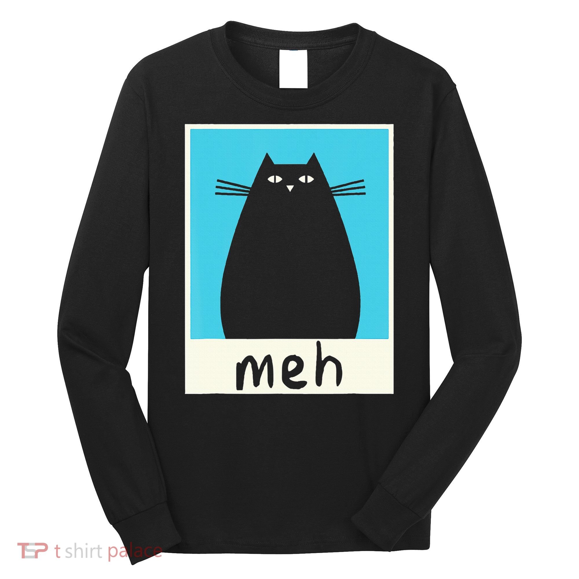 Meh Cat Meow Kitty Cat Lover Japanese Cat Kawaii Anime Long Sleeve Shirt