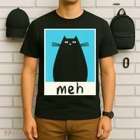 Meh Cat Meow Kitty Cat Lover Japanese Cat Kawaii Anime T-Shirt thumb 6