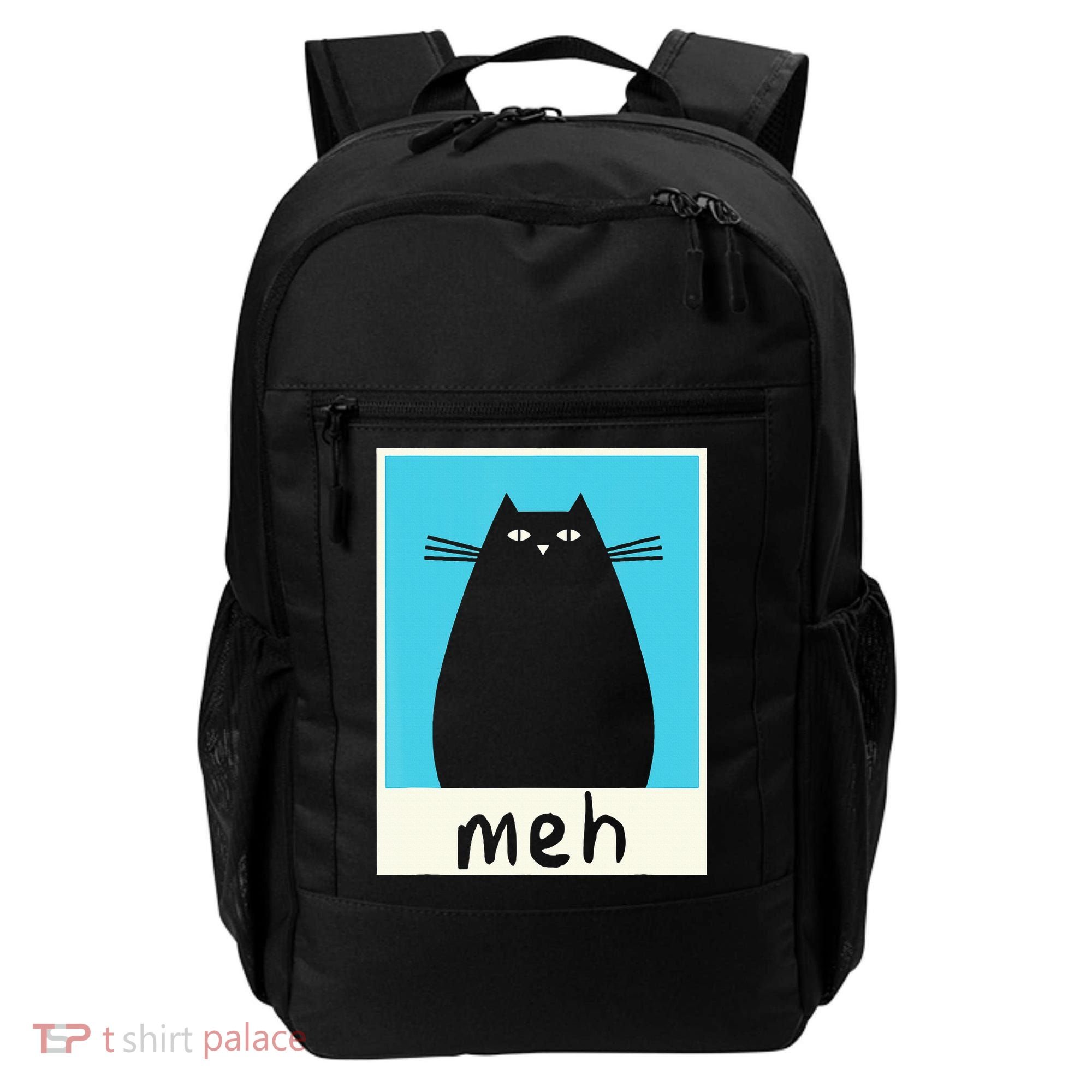 Meh Cat Meow Kitty Cat Lover Japanese Cat Kawaii Anime Backpack