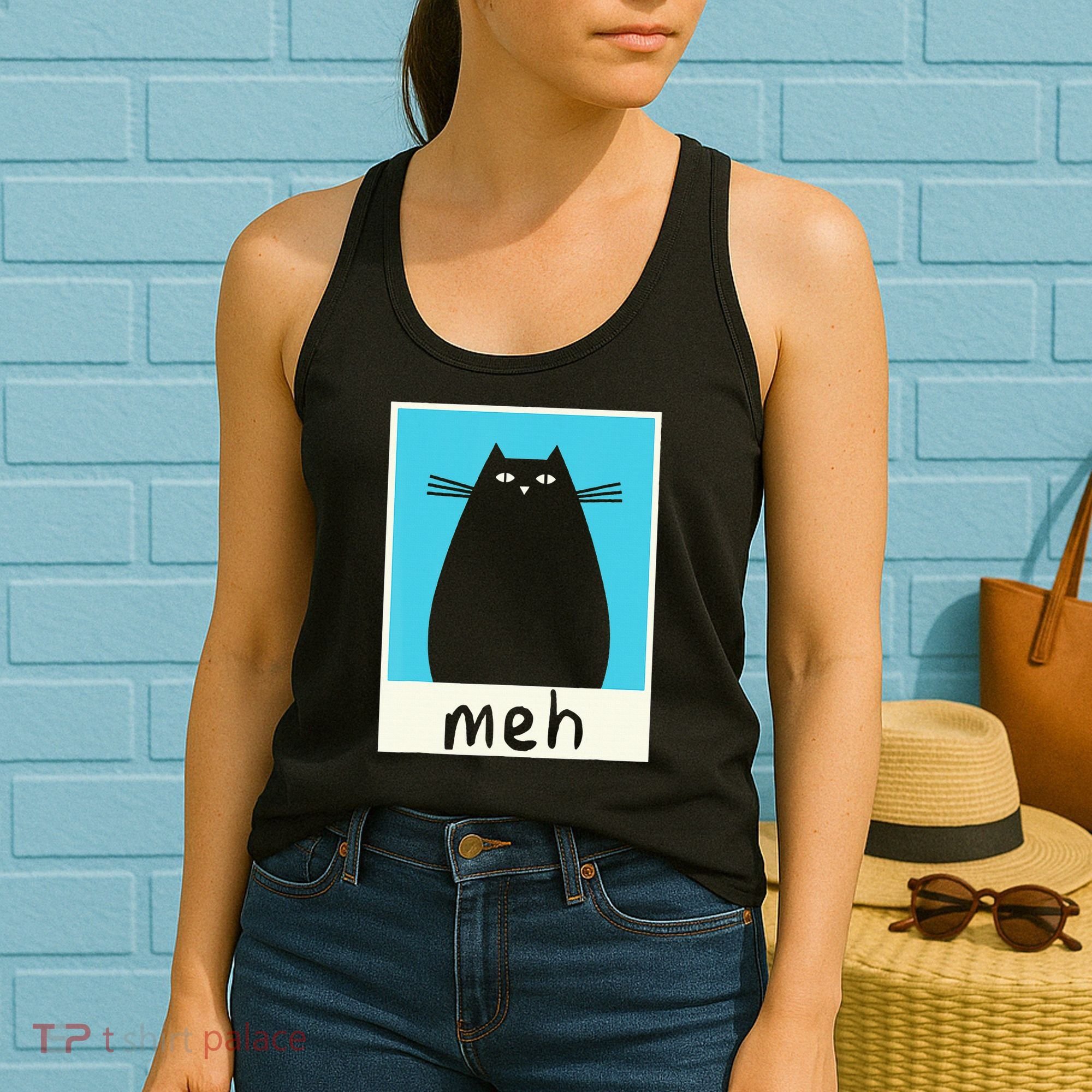 Meh Cat Meow Kitty Cat Lover Japanese Cat Kawaii Anime Women's Tank Top