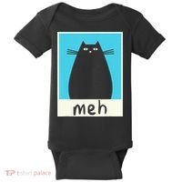 Meh Cat Meow Kitty Cat Lover Japanese Cat Kawaii Anime Baby Bodysuit thumb 0