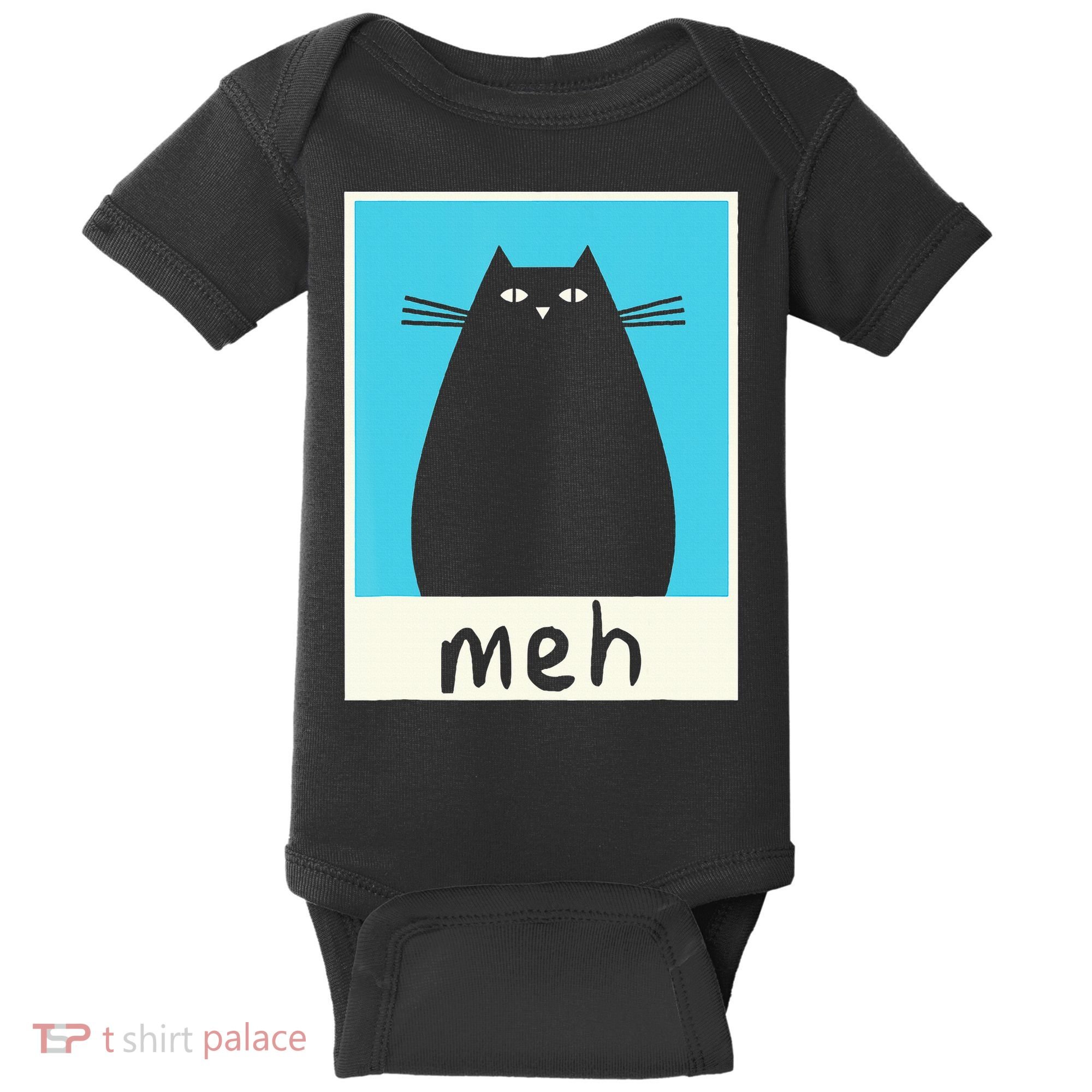 Meh Cat Meow Kitty Cat Lover Japanese Cat Kawaii Anime Baby Bodysuit