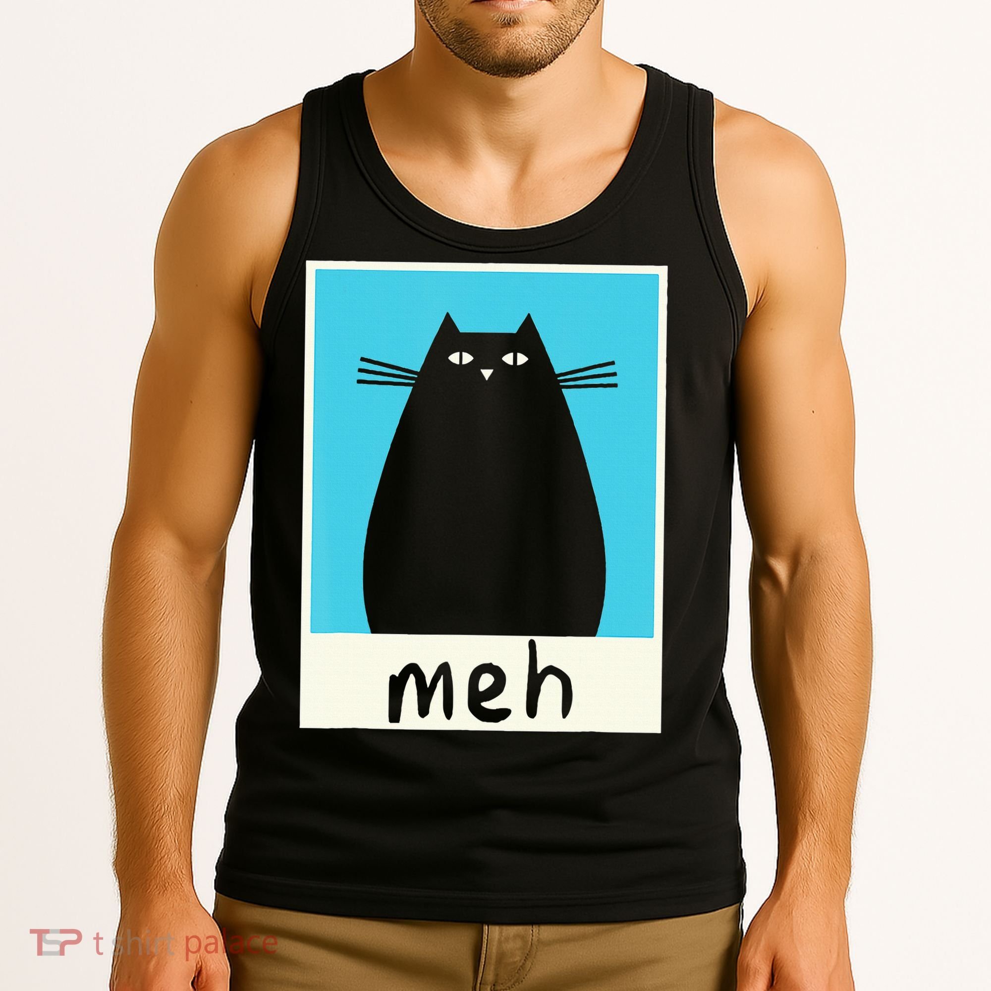 Meh Cat Meow Kitty Cat Lover Japanese Cat Kawaii Anime Tank Top