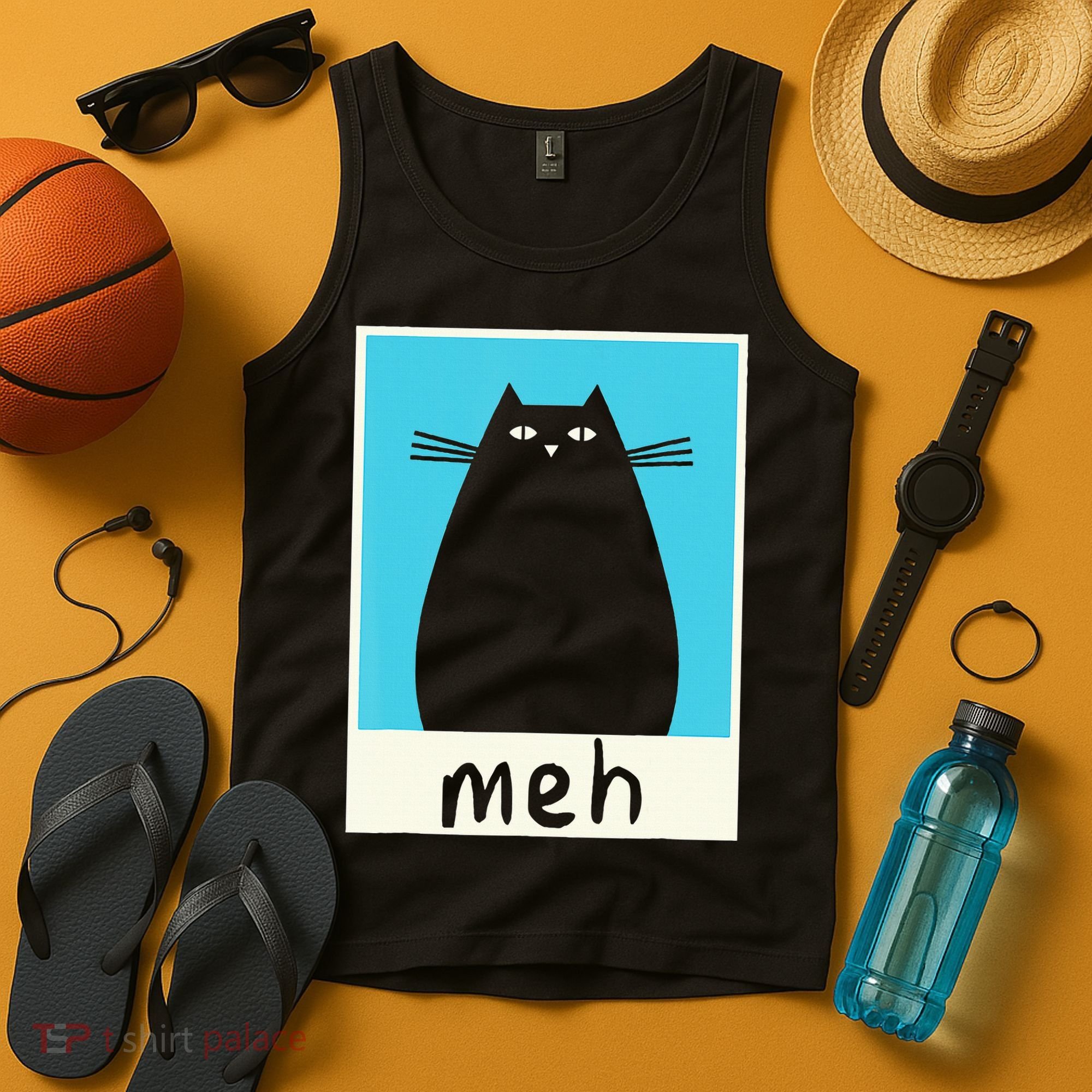 Meh Cat Meow Kitty Cat Lover Japanese Cat Kawaii Anime Tank Top