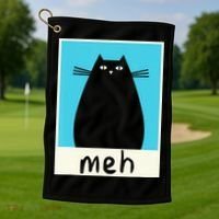 Meh Cat Meow Kitty Cat Lover Japanese Cat Kawaii Anime Golf Towel thumb 1