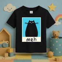 Meh Cat Meow Kitty Cat Lover Japanese Cat Kawaii Anime Toddler T-Shirt thumb 3