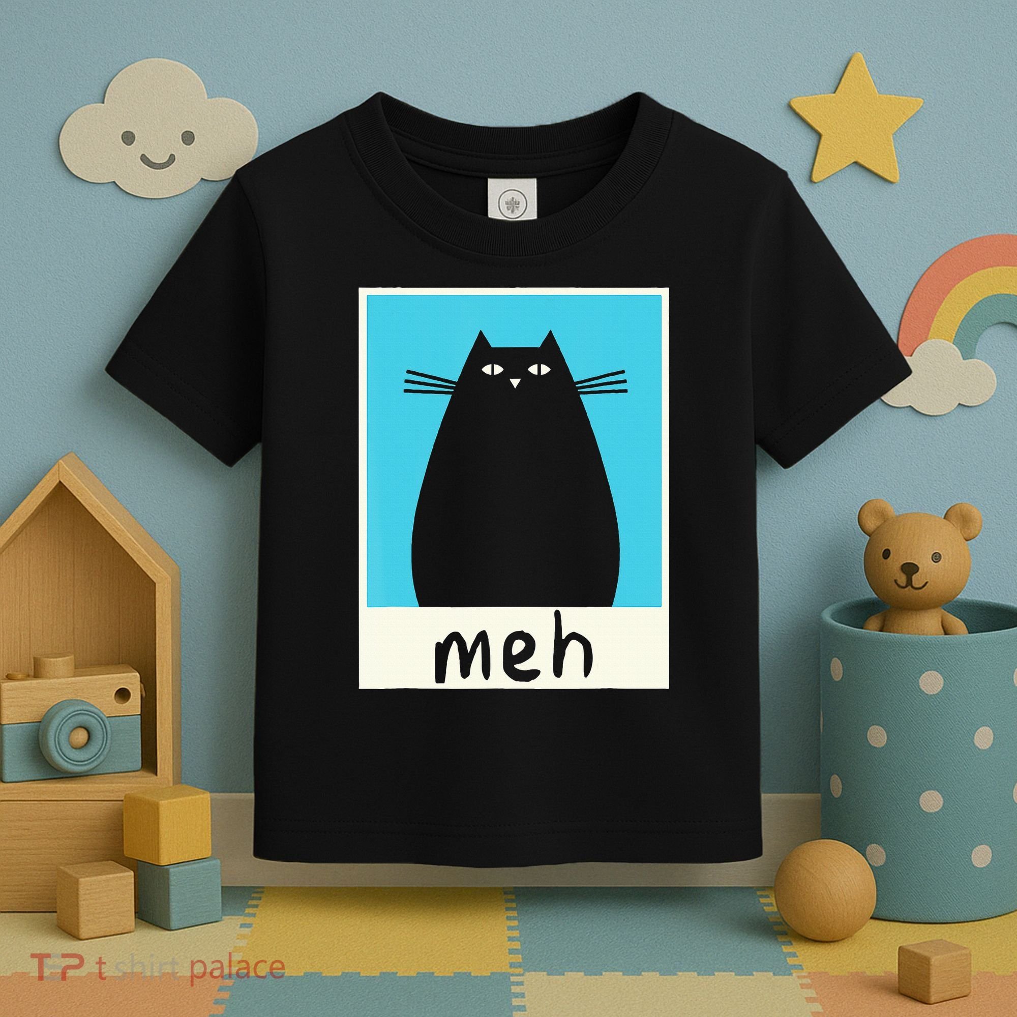 Meh Cat Meow Kitty Cat Lover Japanese Cat Kawaii Anime Toddler T-Shirt