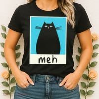 Meh Cat Meow Kitty Cat Lover Japanese Cat Kawaii Anime Women's T-Shirt thumb 2