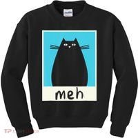 Meh Cat Meow Kitty Cat Lover Japanese Cat Kawaii Anime Kids Sweatshirt thumb 0