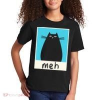 Meh Cat Meow Kitty Cat Lover Japanese Cat Kawaii Anime Kids T-Shirt thumb 2