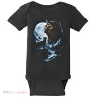 Mythical Cat Moonlight Adventure Night Sky Baby Bodysuit thumb 0