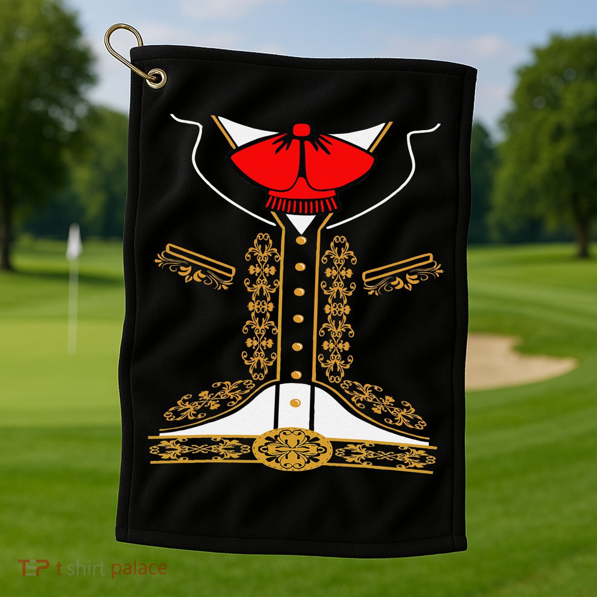 Mariachi Charro Mexican Costume For Cinco De Mayo Halloween Golf Towel