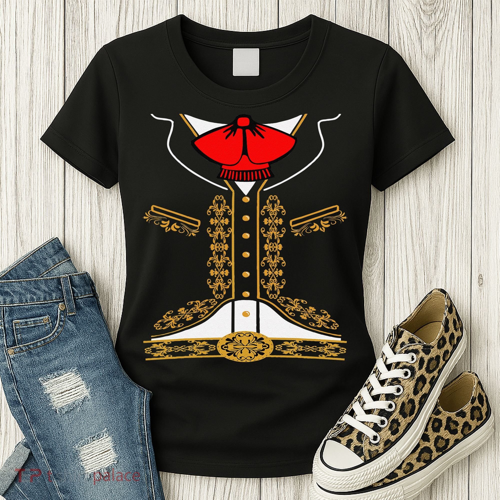 Mariachi Charro Mexican Costume For Cinco De Mayo Halloween Women's T-Shirt