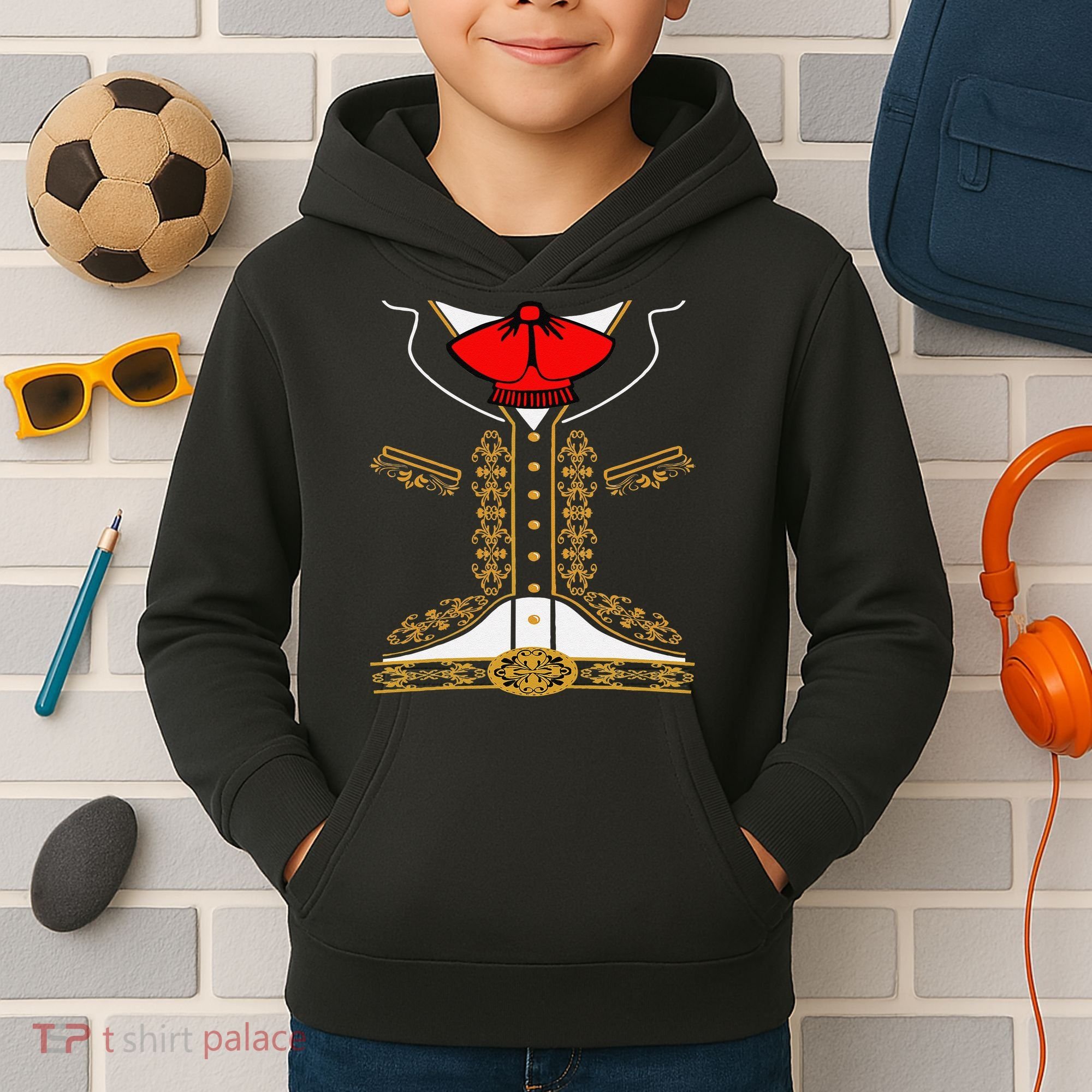Mariachi Charro Mexican Costume For Cinco De Mayo Halloween Kids Hoodie