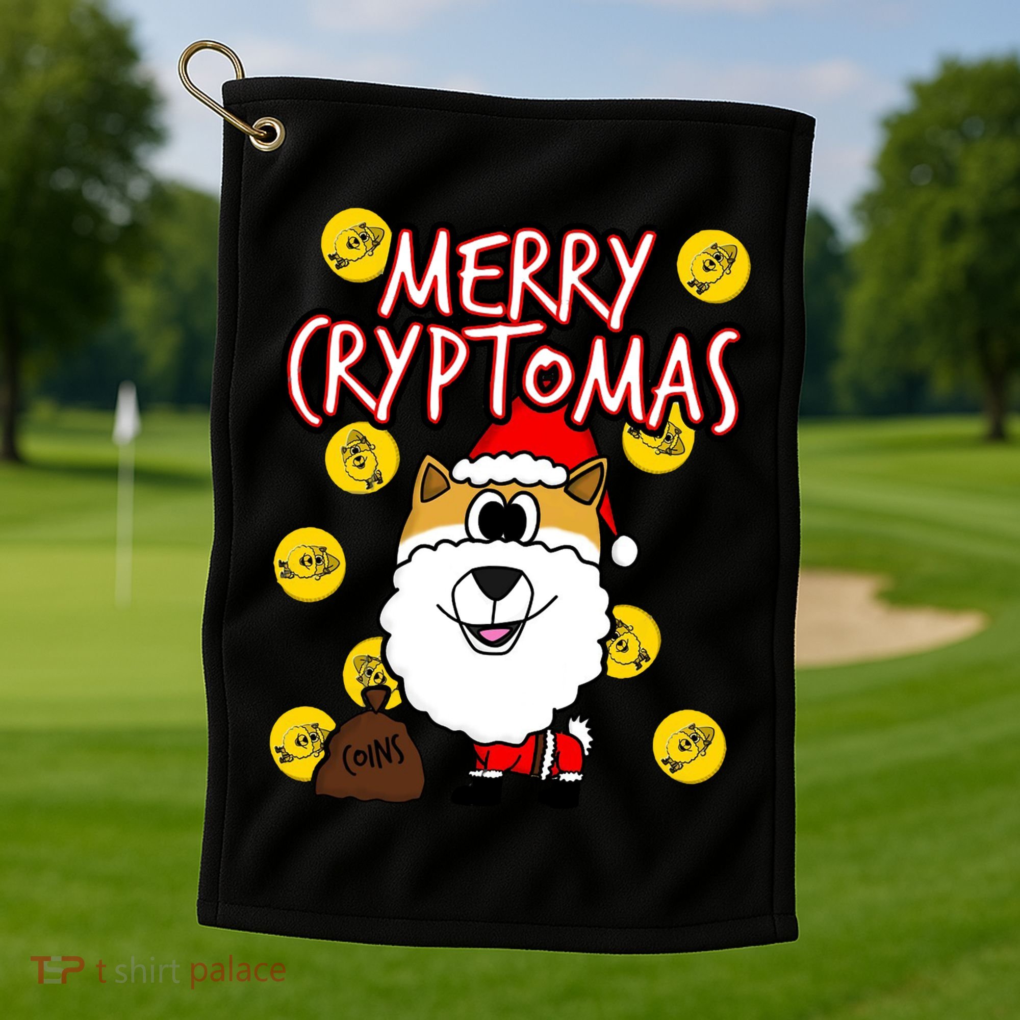 Merry Cryptomas Golf Towel