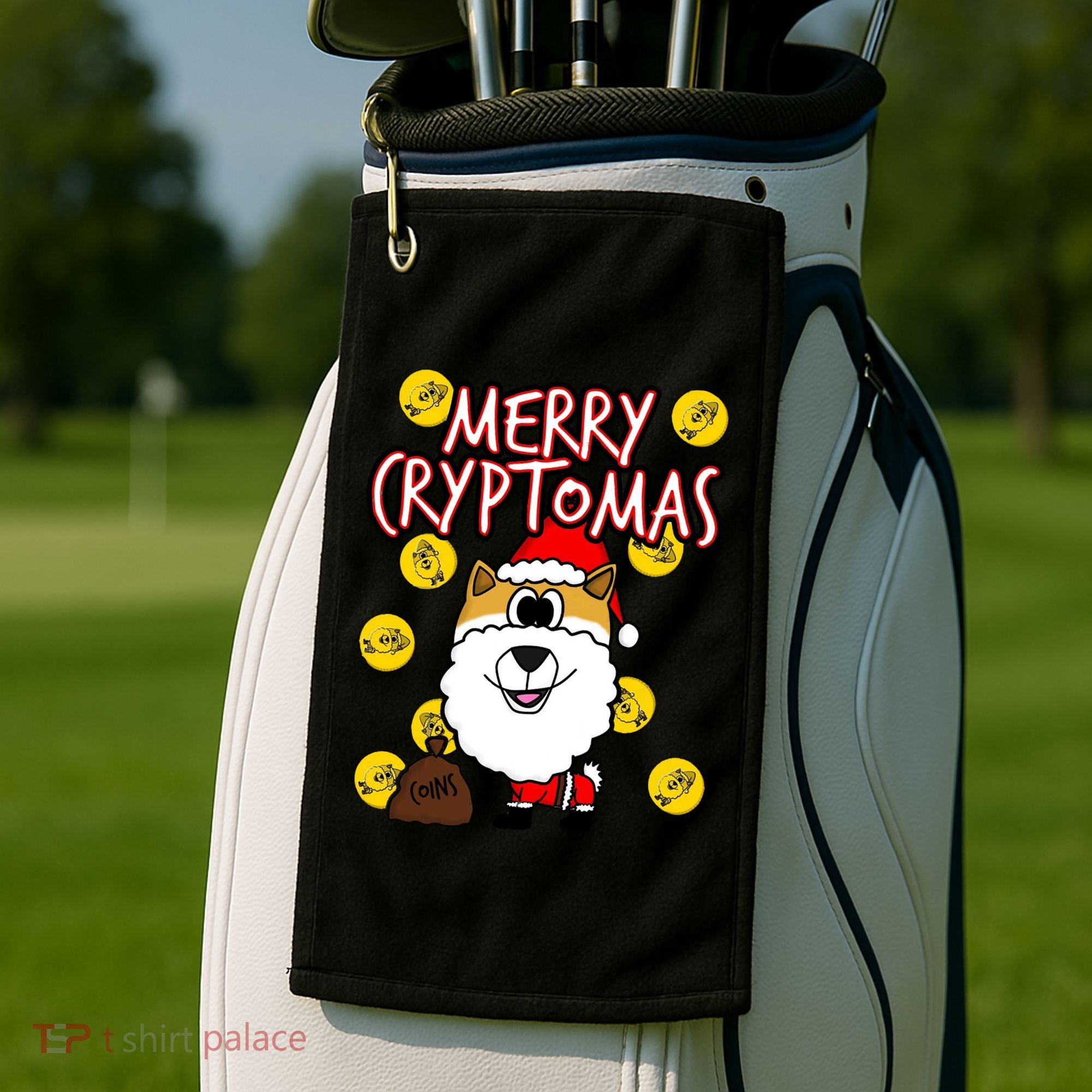 Merry Cryptomas Golf Towel