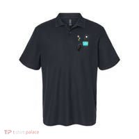 Mid Century Modern Retro Atomic Funny Cat With Fish TV Polo thumb 0