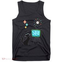 Mid Century Modern Retro Atomic Funny Cat With Fish TV Tank Top thumb 0