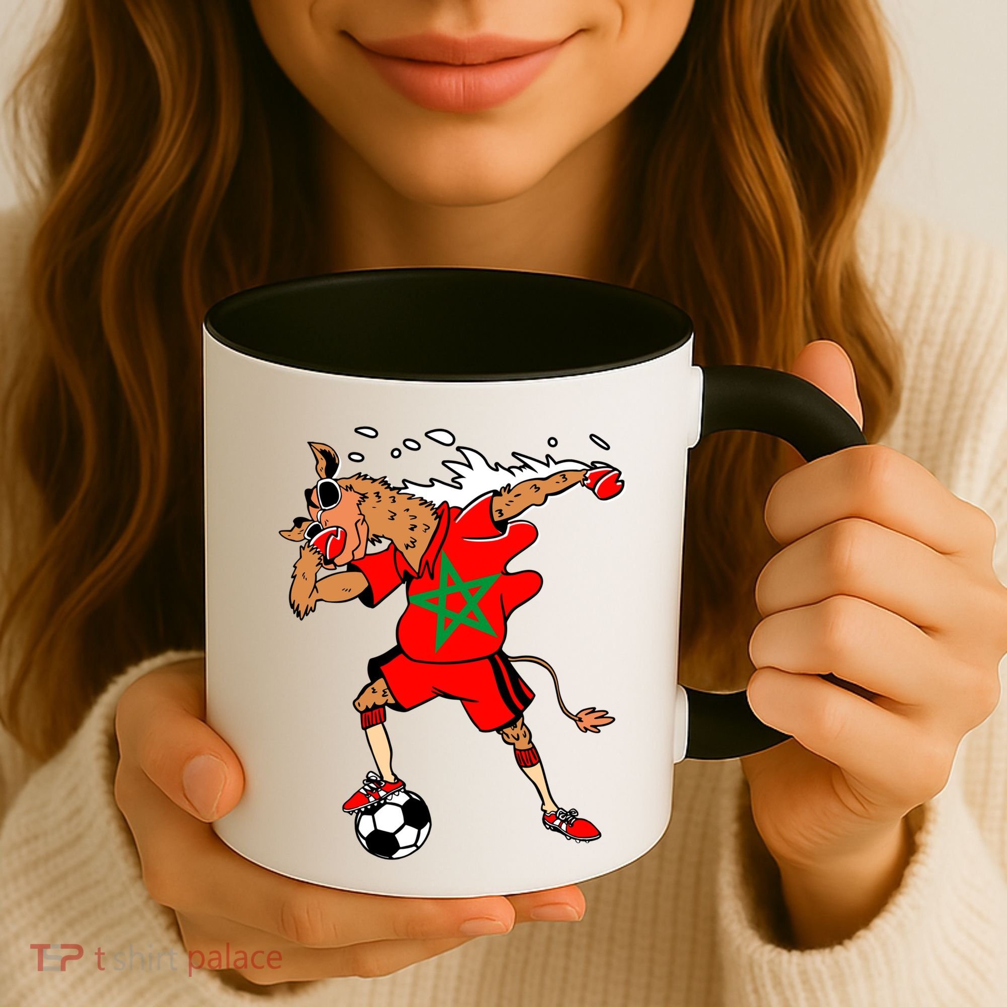 Moroccan Camel Morocco Flag Soccer Rabat Football Player Great Gift Coffee Mug