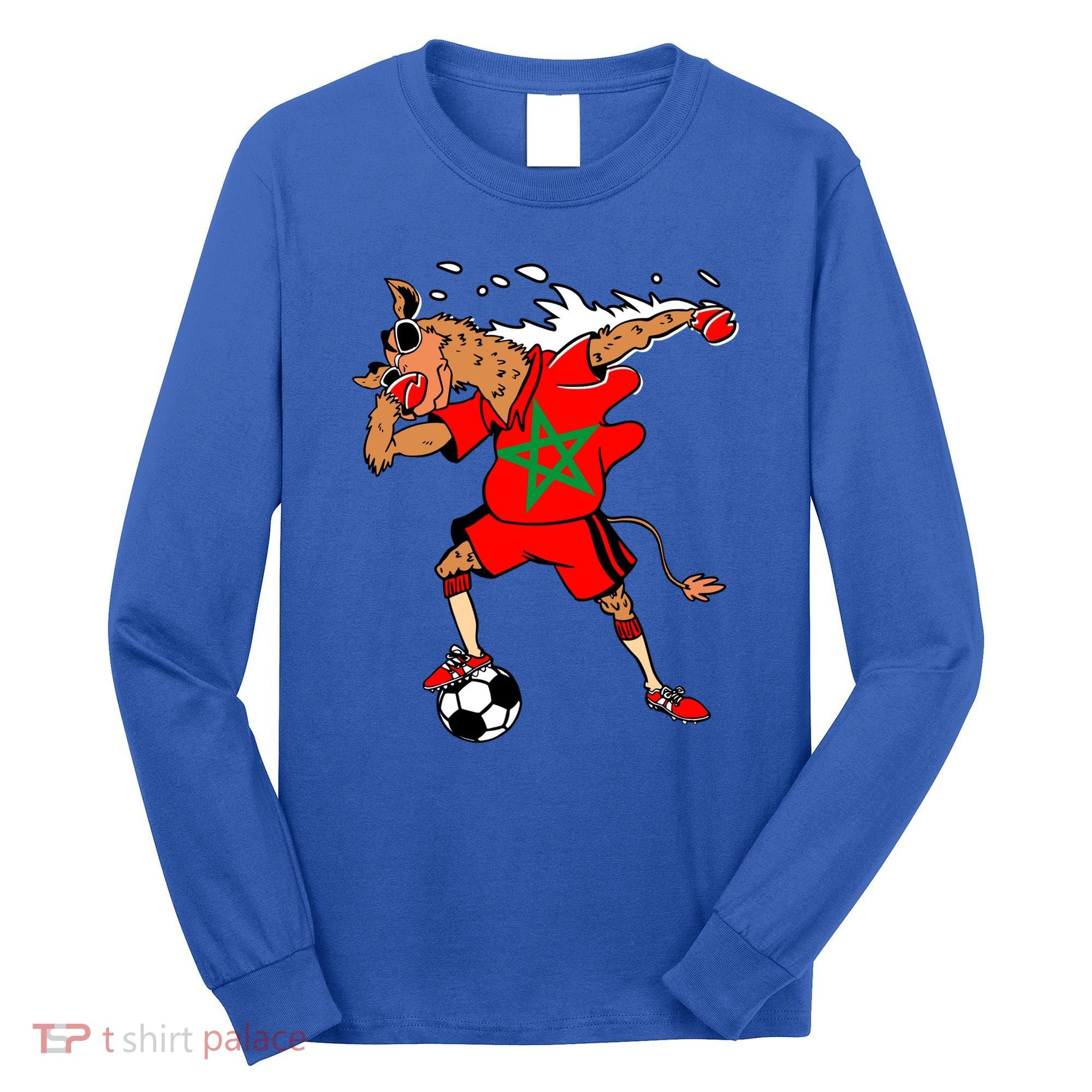 Moroccan Camel Morocco Flag Soccer Rabat Football Player Great Gift Long Sleeve Shirt