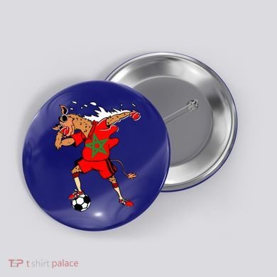 Moroccan Camel Morocco Flag Soccer Rabat Football Player Great Gift Button