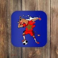 Moroccan Camel Morocco Flag Soccer Rabat Football Player Great Gift Coaster thumb 0