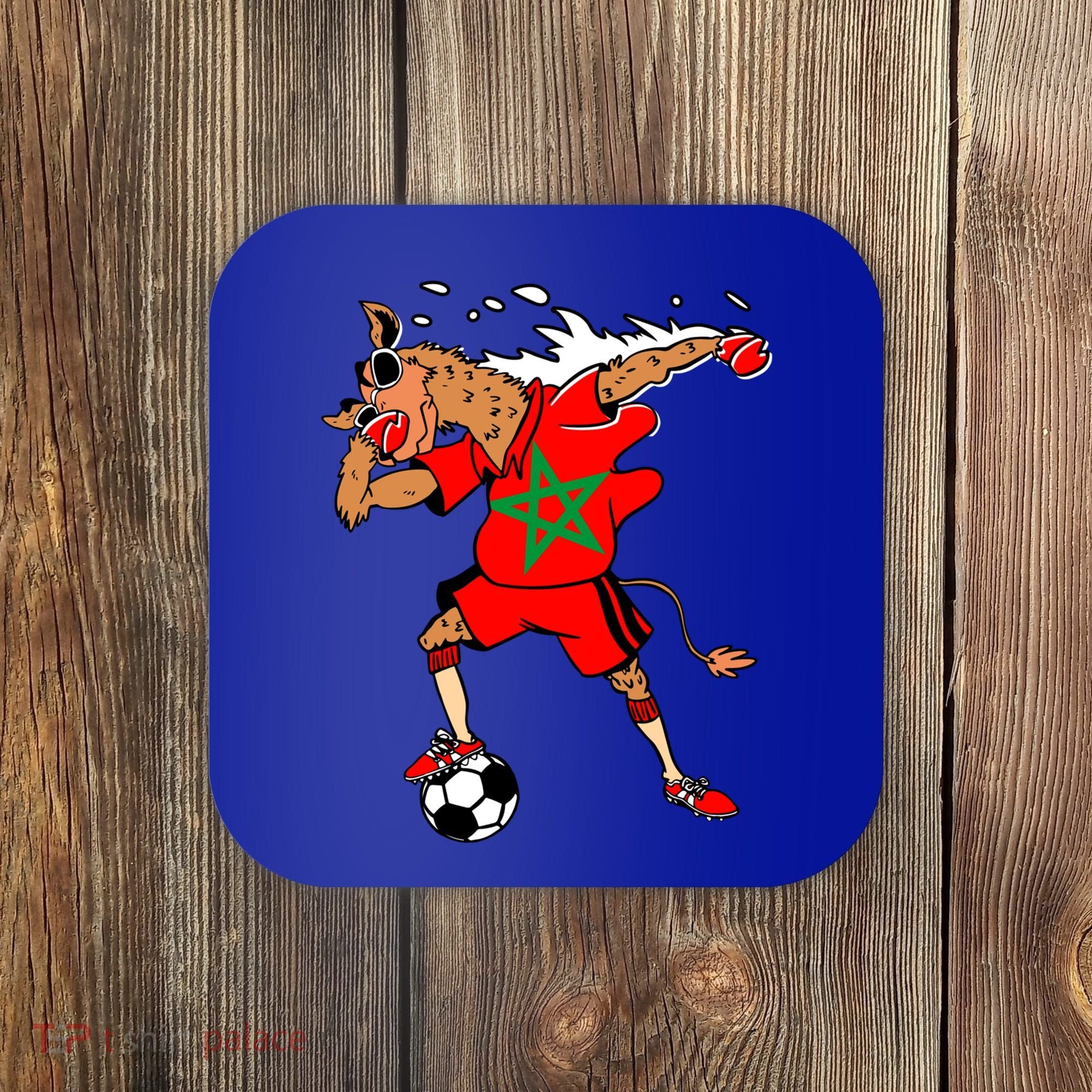 Moroccan Camel Morocco Flag Soccer Rabat Football Player Great Gift Coaster