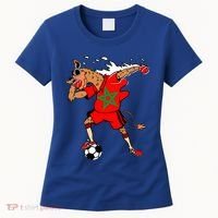 Moroccan Camel Morocco Flag Soccer Rabat Football Player Great Gift Women's T-Shirt thumb 0