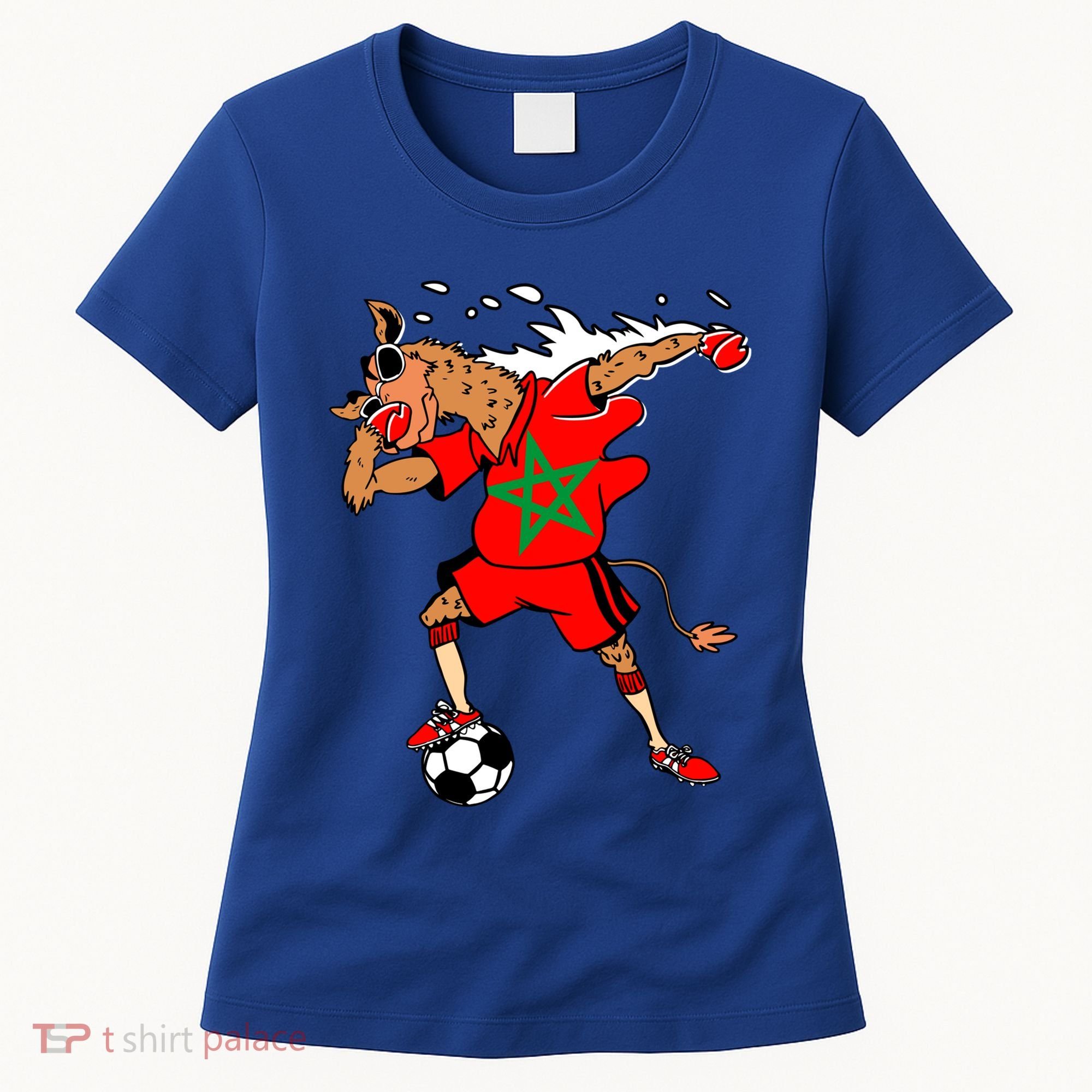 Moroccan Camel Morocco Flag Soccer Rabat Football Player Great Gift Women's T-Shirt