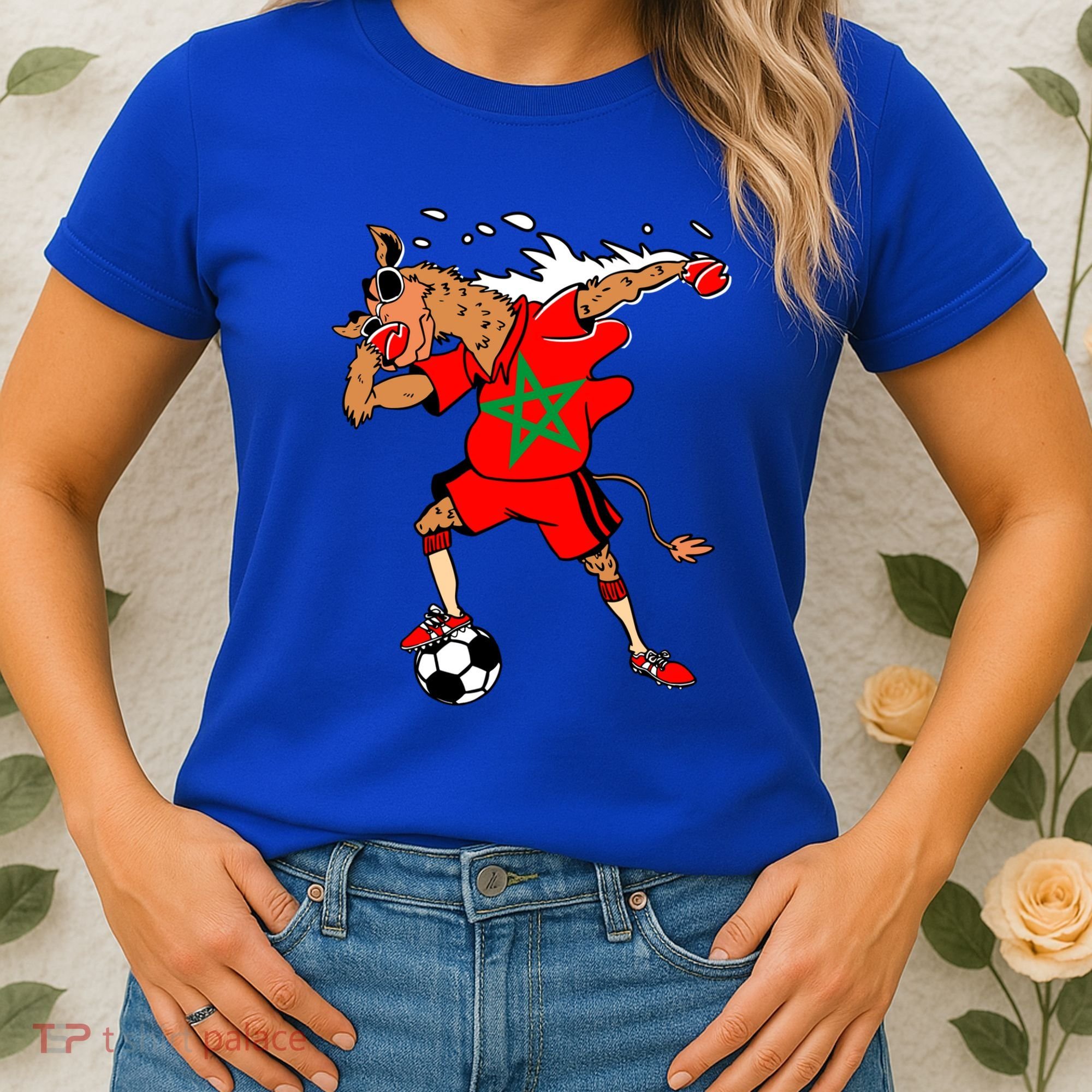 Moroccan Camel Morocco Flag Soccer Rabat Football Player Great Gift Women's T-Shirt