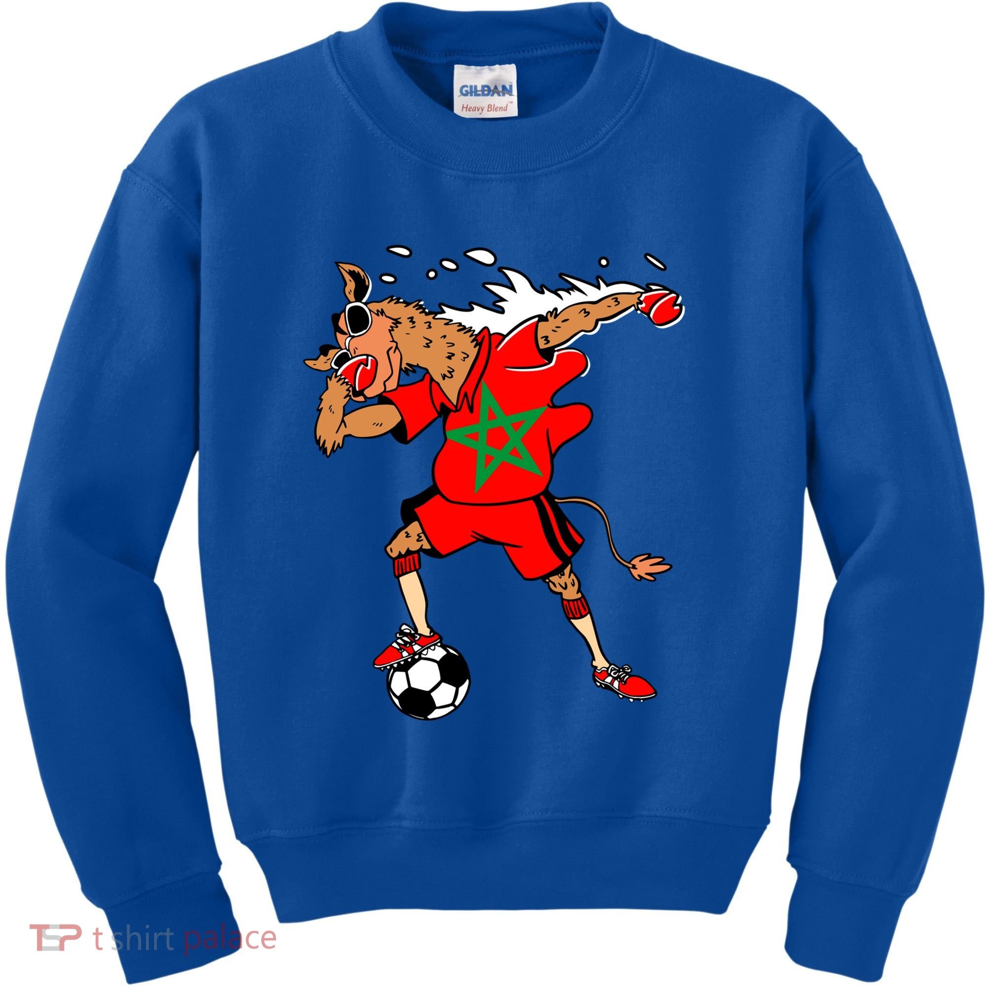 Moroccan Camel Morocco Flag Soccer Rabat Football Player Great Gift Kids Sweatshirt