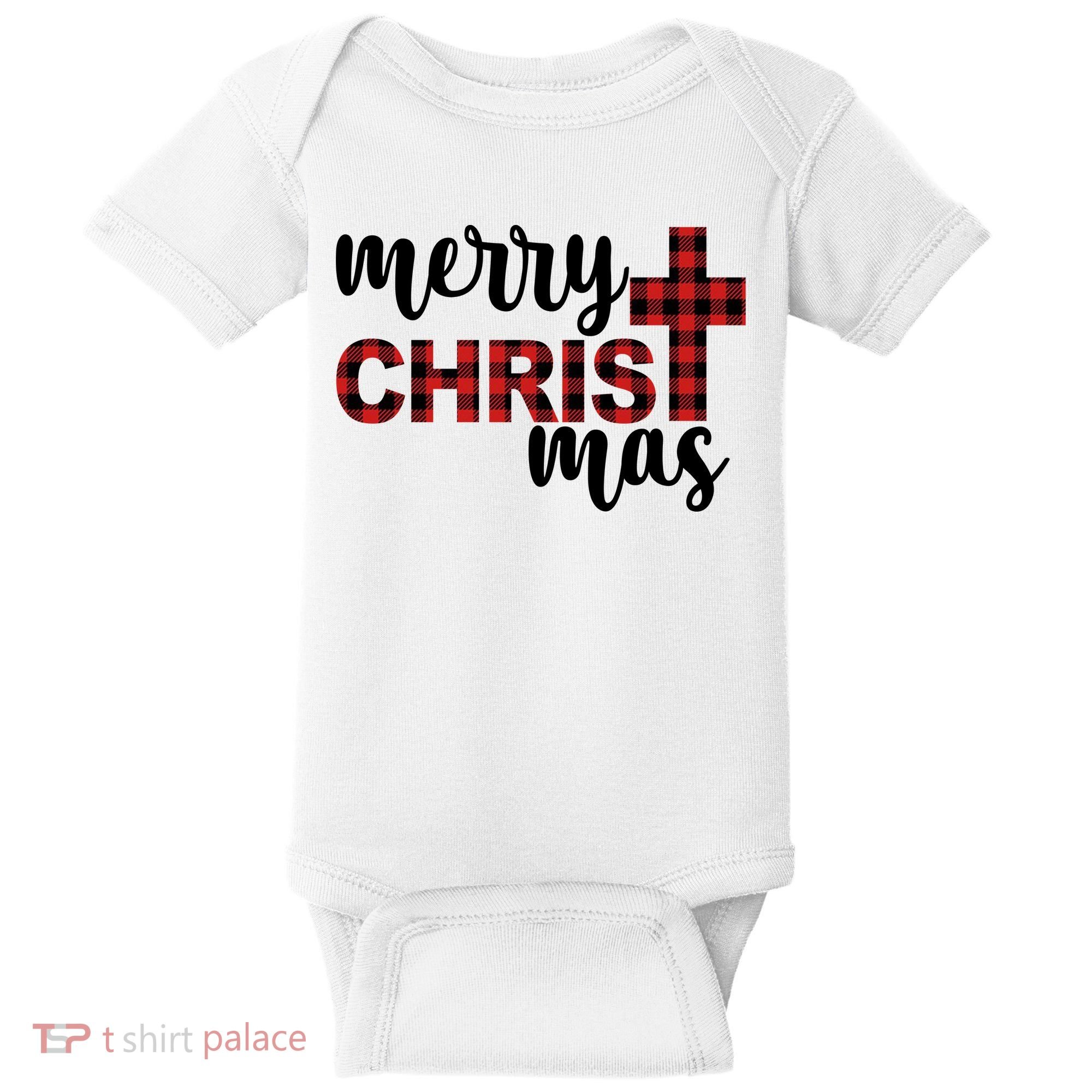 Merry Christ Mas Jesus Birthday Christmas Baby Bodysuit