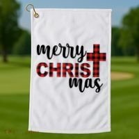 Merry Christ Mas Jesus Birthday Christmas Golf Towel thumb 1