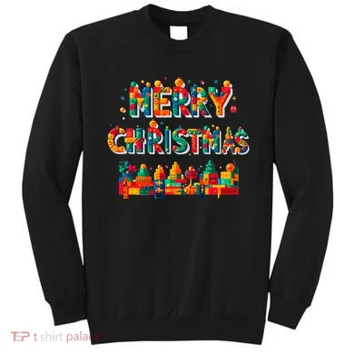 Merry Christmas Master Builder Building Bricks Blocks Lovers Sweatshirt