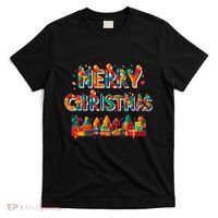 Merry Christmas Master Builder Building Bricks Blocks Lovers T-Shirt thumb 0