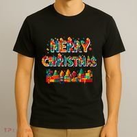 Merry Christmas Master Builder Building Bricks Blocks Lovers T-Shirt thumb 3