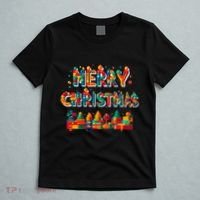 Merry Christmas Master Builder Building Bricks Blocks Lovers T-Shirt thumb 5