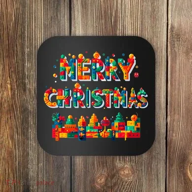 Merry Christmas Master Builder Building Bricks Blocks Lovers Coaster