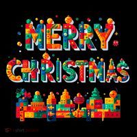 Merry Christmas Master Builder Building Bricks Blocks Lovers Mousepad thumb 1