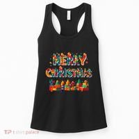 Merry Christmas Master Builder Building Bricks Blocks Lovers Women's Tank Top thumb 0