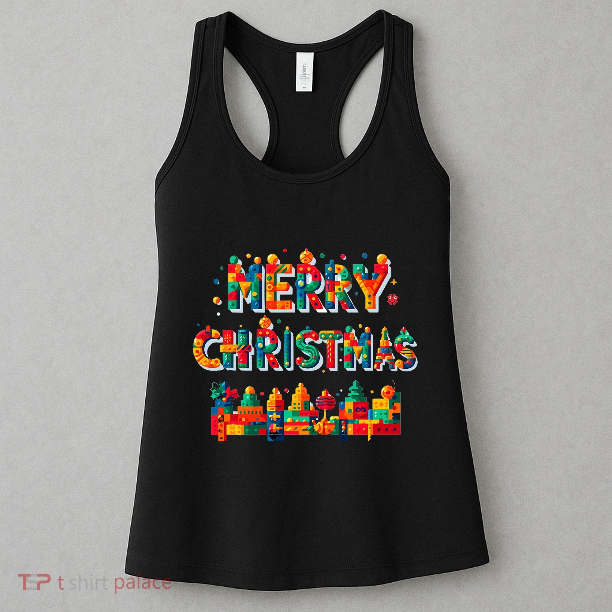 Merry Christmas Master Builder Building Bricks Blocks Lovers Women's Tank Top