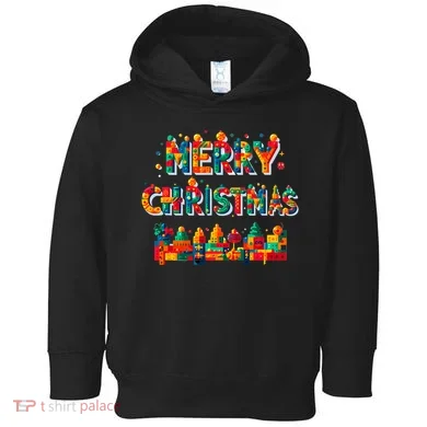 Merry Christmas Master Builder Building Bricks Blocks Lovers Toddler Hoodie