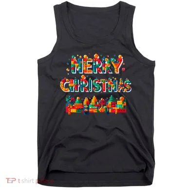 Merry Christmas Master Builder Building Bricks Blocks Lovers Tank Top
