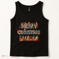 Merry Christmas Master Builder Building Bricks Blocks Lovers Tank Top thumb 2