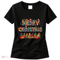 Merry Christmas Master Builder Building Bricks Blocks Lovers Women's T-Shirt thumb 0