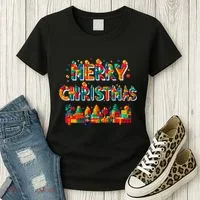 Merry Christmas Master Builder Building Bricks Blocks Lovers Women's T-Shirt thumb 3