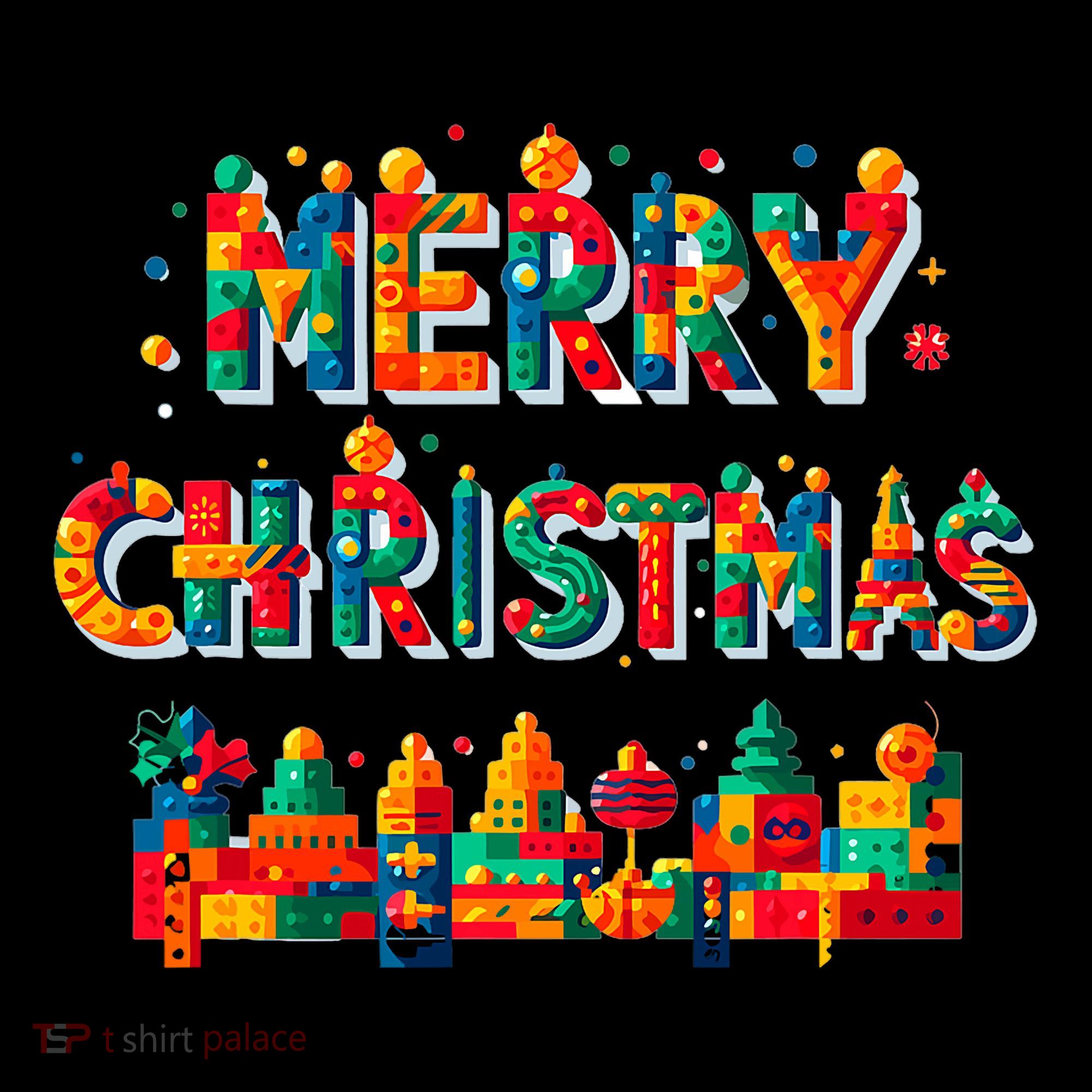 Merry Christmas Master Builder Building Bricks Blocks Lovers Women's T-Shirt