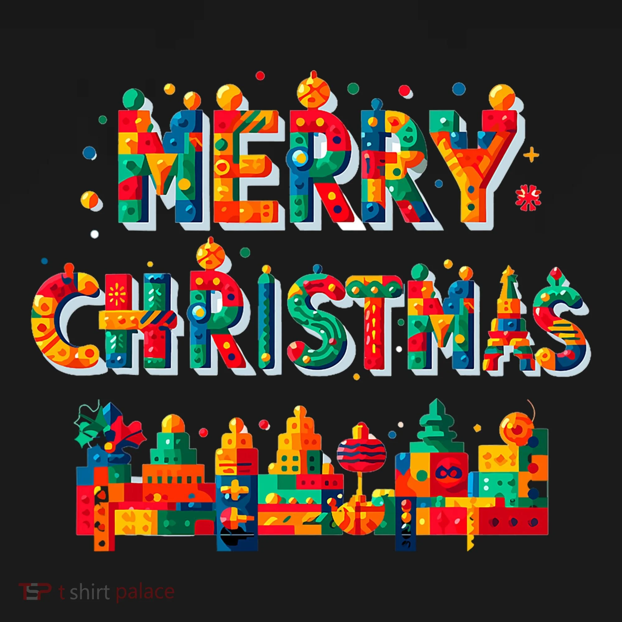 Merry Christmas Master Builder Building Bricks Blocks Lovers Women's T-Shirt