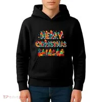 Merry Christmas Master Builder Building Bricks Blocks Lovers Kids Hoodie thumb 4