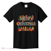 Merry Christmas Master Builder Building Bricks Blocks Lovers Kids T-Shirt thumb 0